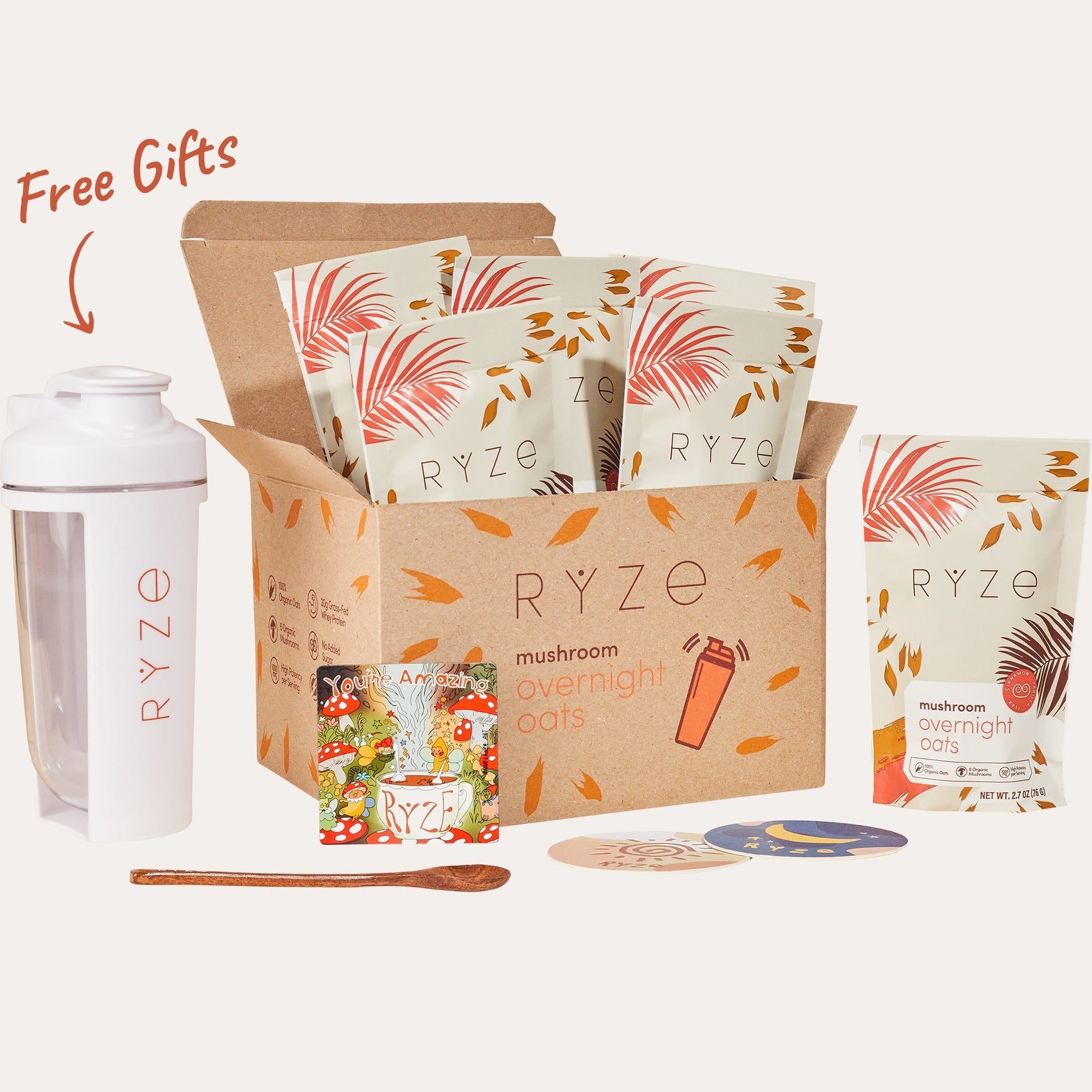 RYZE Mushroom Overnight Oats Pack (14 Servings)